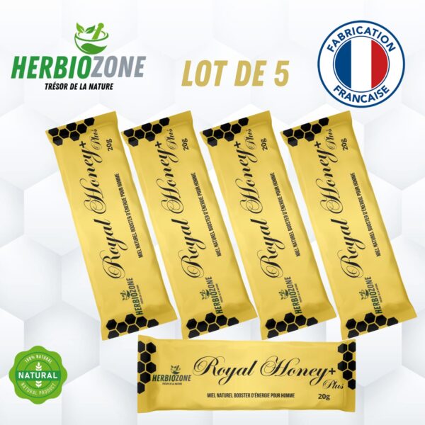 Miel Royal Booster Naturel Puissant pour Homme Fabriqué en France 20g X 5 – Image 3
