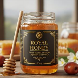 500g Royal Honey Aphrodisiaque Homme – Miel Français, Jujubier & Manuka | Booster Libido Naturel